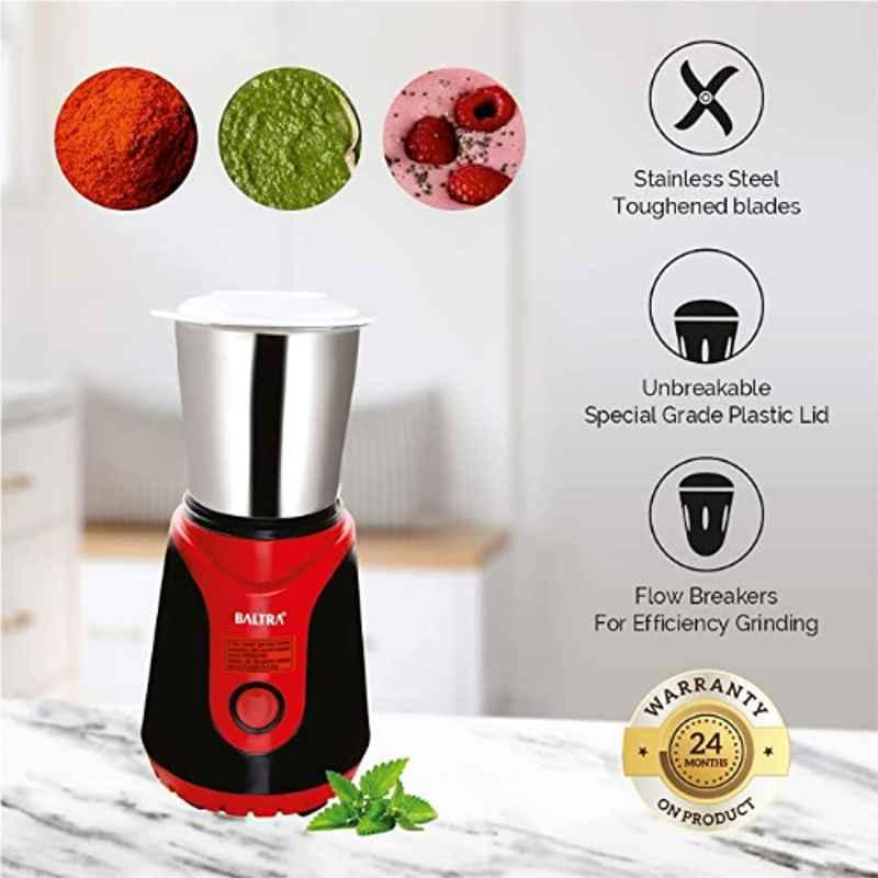 Baltra Winner Pro 350W Stainless Steel Red & Black Mixer Grinder, BMG-172 Baltra Winner Pro 350W Stainless Steel Red & Black Mixer Grinder, BMG-172